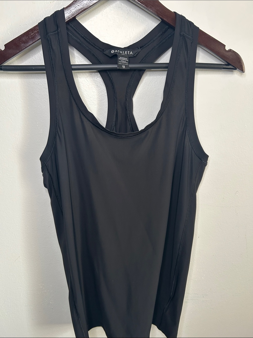 Athleta Solid Black Racerback Scoop Neck Performance Tank